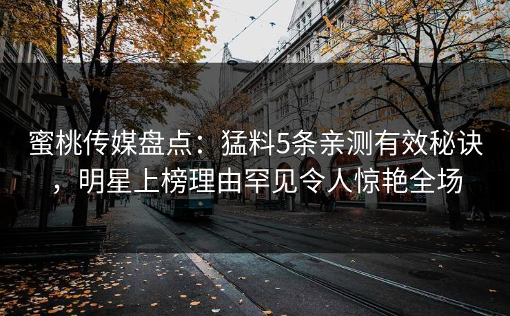蜜桃传媒盘点：猛料5条亲测有效秘诀，明星上榜理由罕见令人惊艳全场