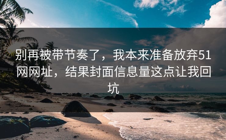 别再被带节奏了，我本来准备放弃51网网址，结果封面信息量这点让我回坑