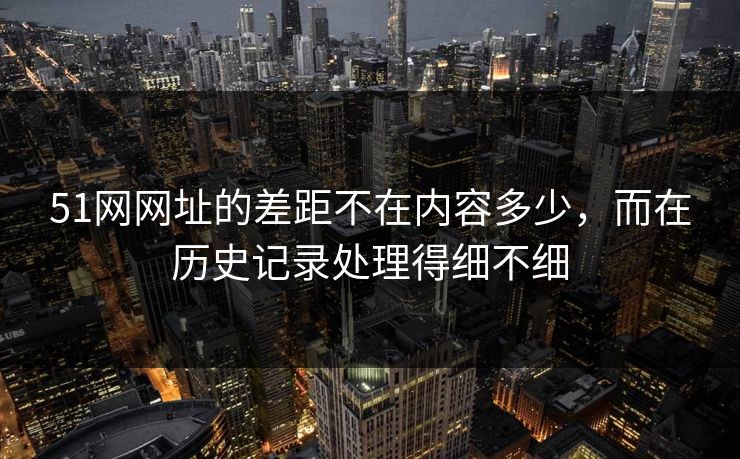 51网网址的差距不在内容多少，而在历史记录处理得细不细